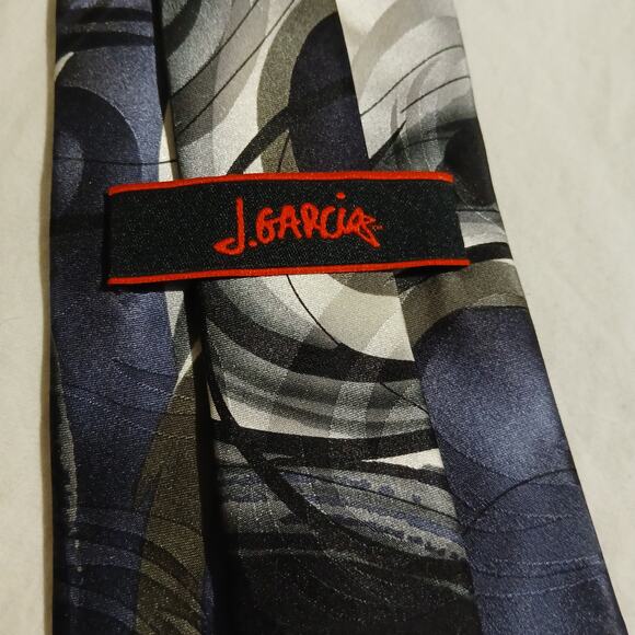 J.Garcia Mickey Limited Edition Collection Forty-Five 100%Silk Grey/Blue/Black - Picture 1 of 7